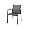 Tuinstoelen-Hello Suns Suns Tutti stapelbare tuinstoel - Antraciet met teak armleuning