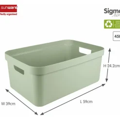 Opbergboxen-Sunware opbergbox Sigma - kunststof - 45L - lichtgroen