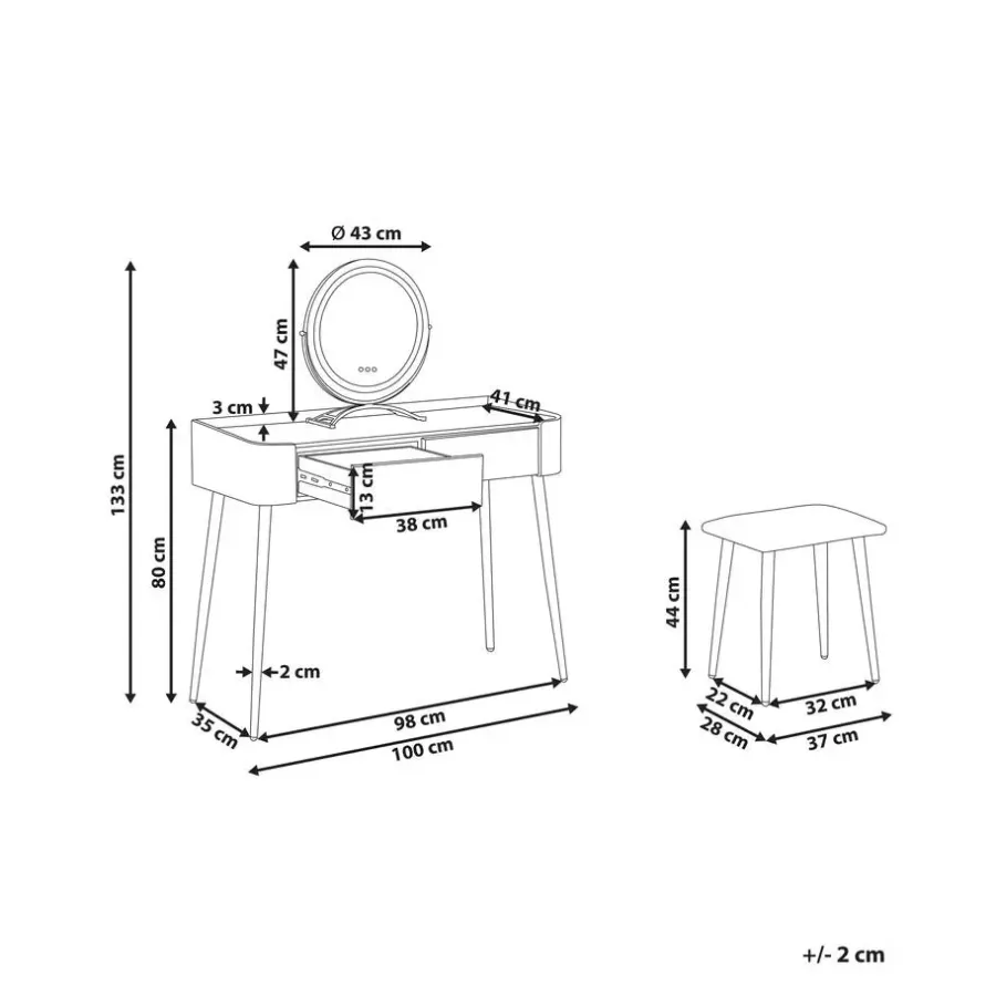 Beliani SURIN - Kaptafel - Grijs - MDF