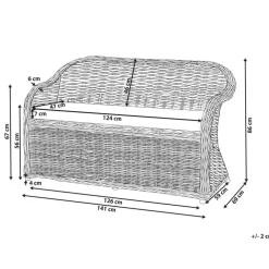 Loungebanken-Leen Bakker SUSUA - Tuinbank - Gebroken wit - Rotan