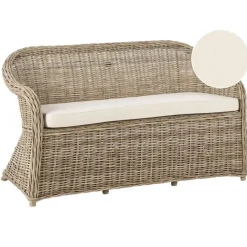 Loungebanken-Leen Bakker SUSUA - Tuinbank - Gebroken wit - 150 cm - Rotan