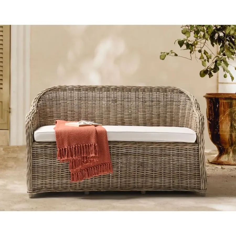 Loungebanken-Leen Bakker SUSUA - Tuinbank - Gebroken wit - 150 cm - Rotan