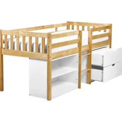 Beliani SUSVILLE - Kinderbed - Lichtbruin - 90 x 200 cm - Rubberhout