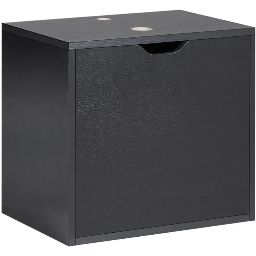 Wastafelkasten-Leen Bakker SUZANO - Badkamermeubel - Zwart - 44 x 40 cm - MDF