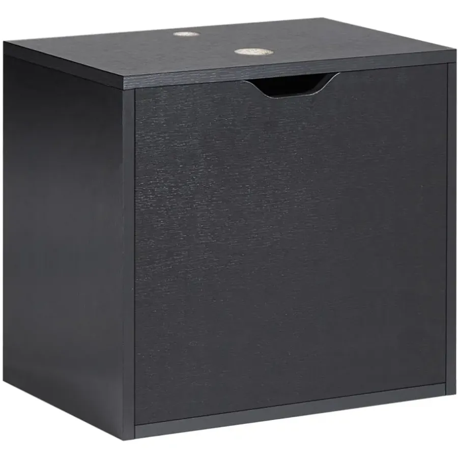 Wastafelkasten-Leen Bakker SUZANO - Badkamermeubel - Zwart - 44 x 40 cm - MDF