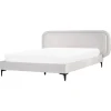 2-Persoons Bedden-Beliani SUZETTE - Tweepersoonsbed - Lichtgrijs - 160 x 200 cm - Polyester