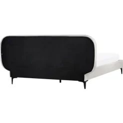 2-Persoons Bedden-Beliani SUZETTE - Tweepersoonsbed - Lichtgrijs - 160 x 200 cm - Polyester