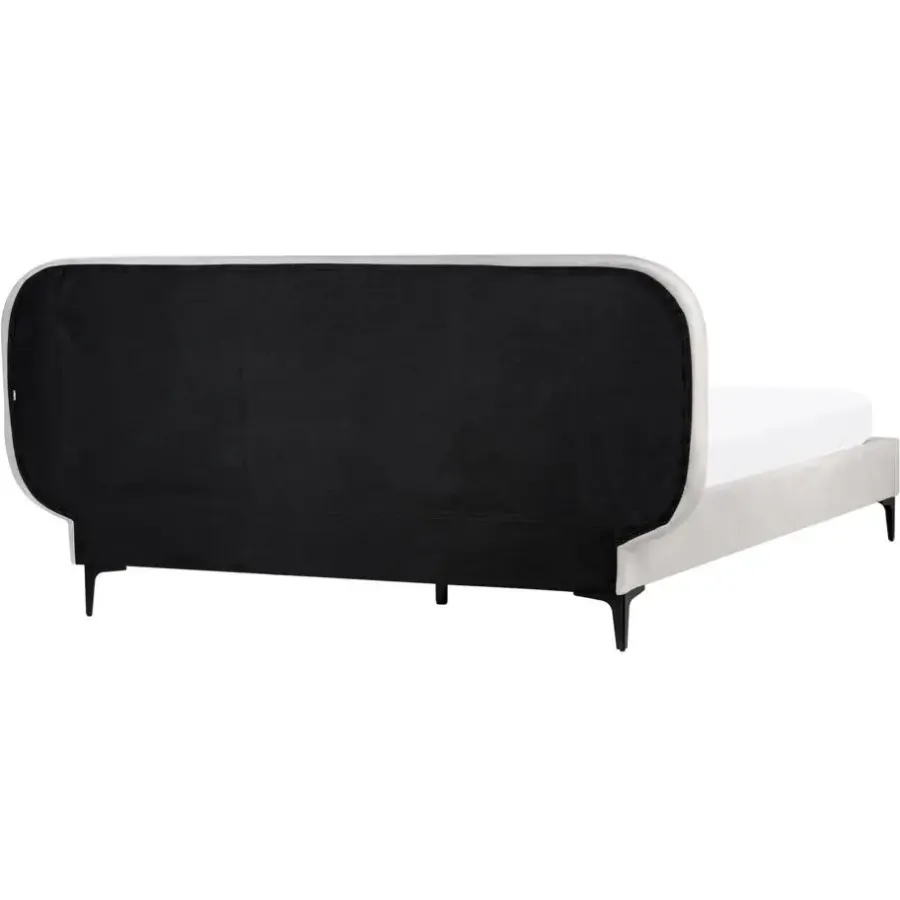 2-Persoons Bedden-Beliani SUZETTE - Tweepersoonsbed - Lichtgrijs - 160 x 200 cm - Polyester