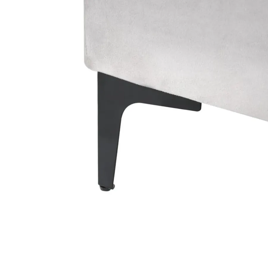 2-Persoons Bedden-Beliani SUZETTE - Tweepersoonsbed - Lichtgrijs - 160 x 200 cm - Polyester