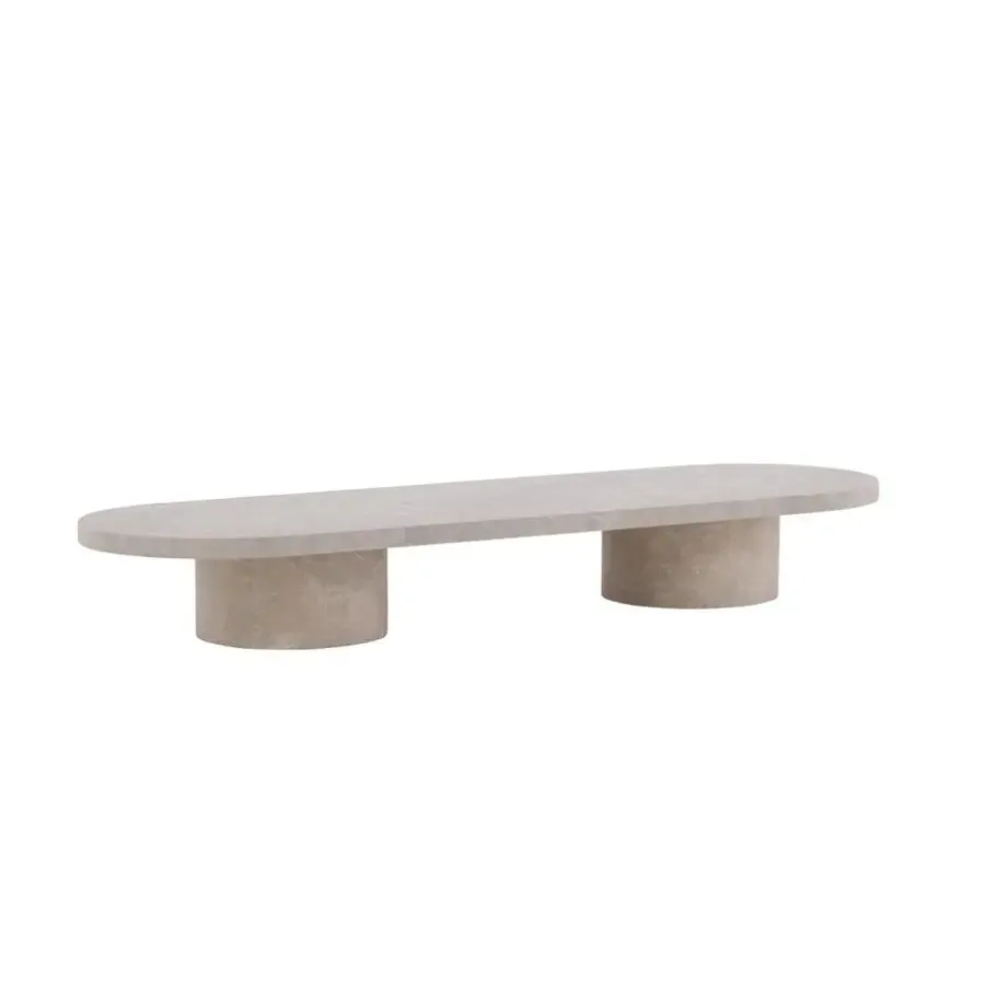 Svea - Antonio ovale salontafel - 60 x 190 cm - marmerlook