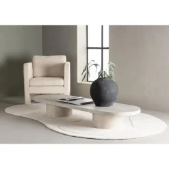 Svea - Antonio ovale salontafel - 60 x 190 cm - marmerlook