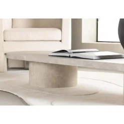 Svea - Antonio ovale salontafel - 60 x 190 cm - marmerlook