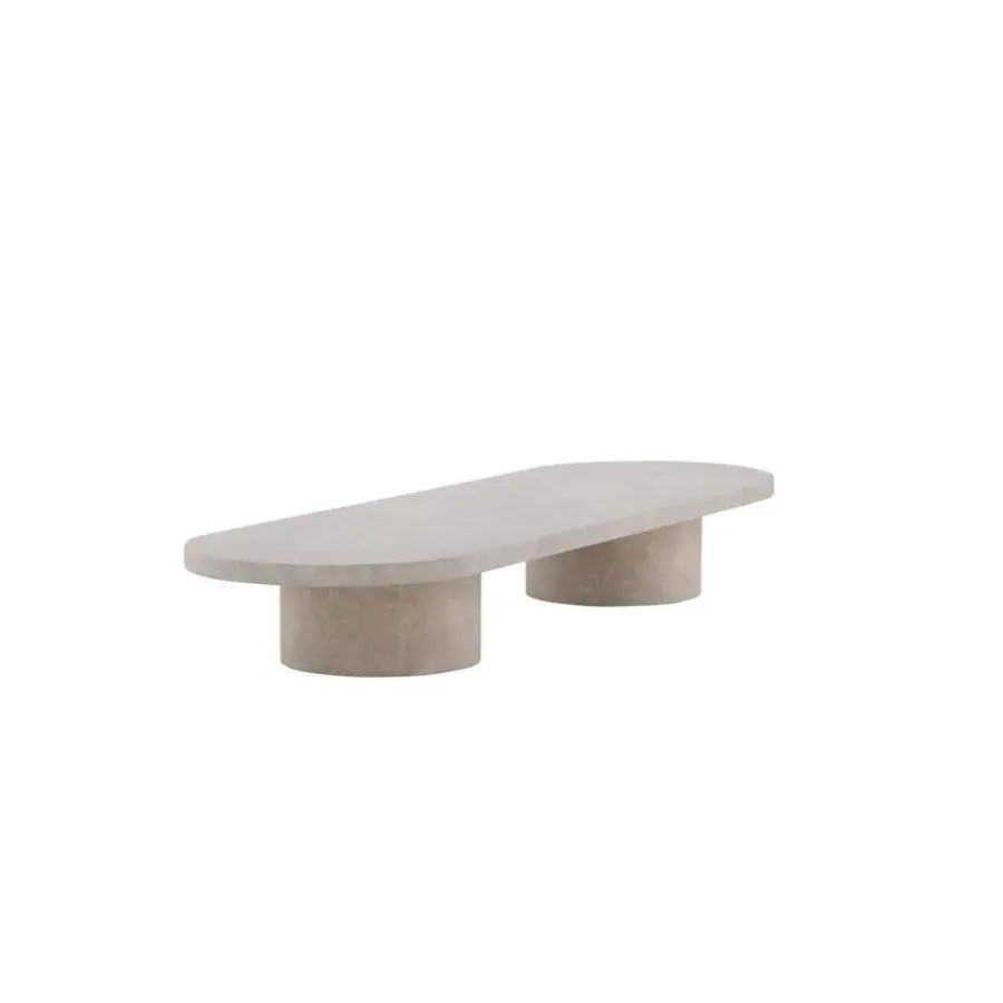 Svea - Antonio ovale salontafel - 60 x 190 cm - marmerlook