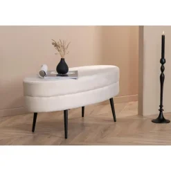 Hockers En Voetenbanken-Svea - Axel hocker - velvet - beige