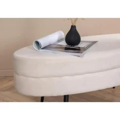 Hockers En Voetenbanken-Svea - Axel hocker - velvet - beige