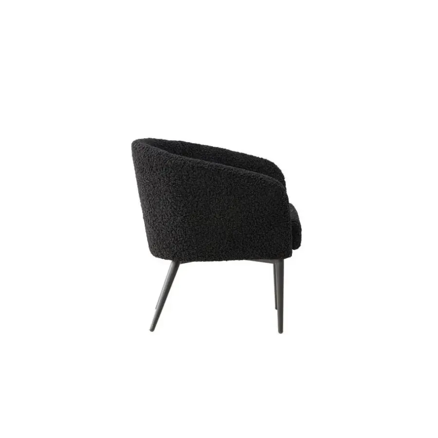 Svea - Bianca fauteuil - teddy - zwart