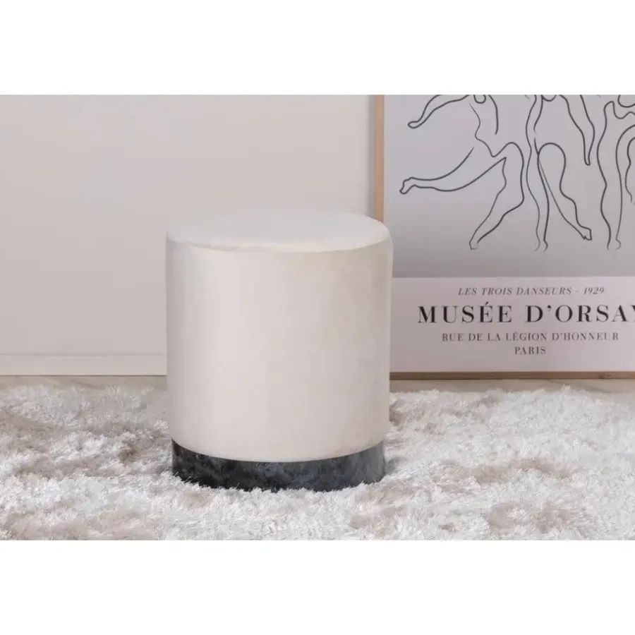 Poefen-Svea - Cleo poef - velvet - beige