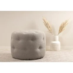 Svea - Juno hocker - teddy - grijs
