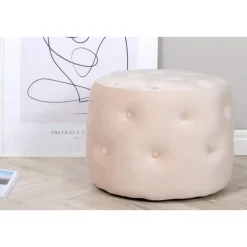 Svea - Juno hocker - velvet - beige