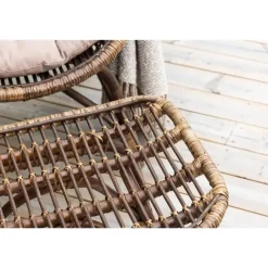 Tuinstoelen-Svea - Leila loungestoel - donker walnoot - rattan
