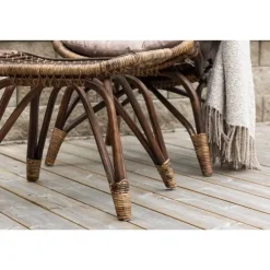 Tuinstoelen-Svea - Leila loungestoel - donker walnoot - rattan