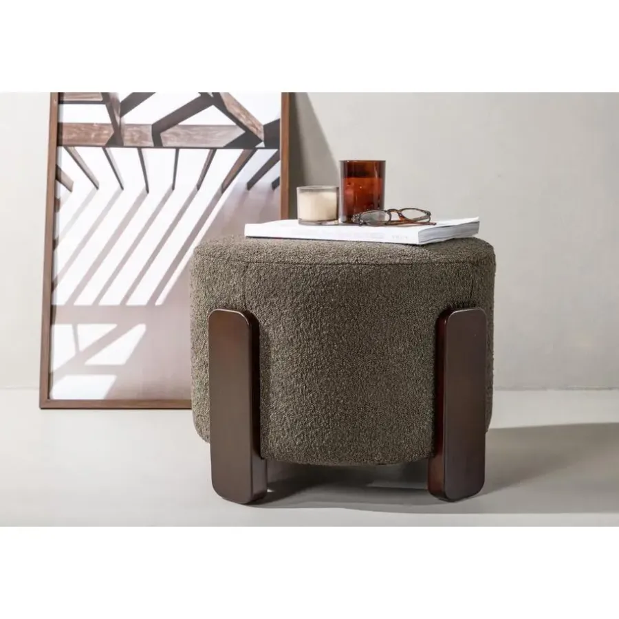 Svea - Nova hocker - boucle - donkergrijs