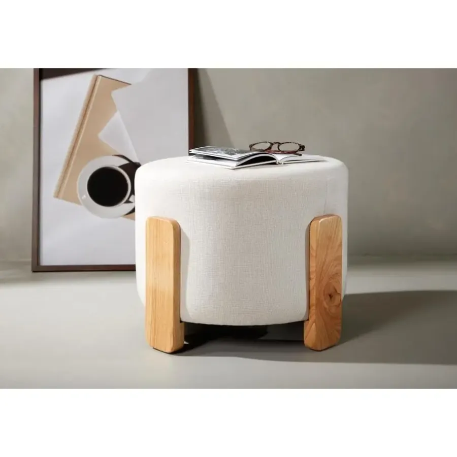 Svea - Nova hocker - boucle - wit