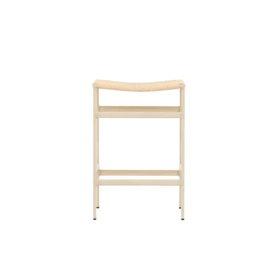 Barkrukken-Svea - Polsty barkruk 63 cm - rattan - beige
