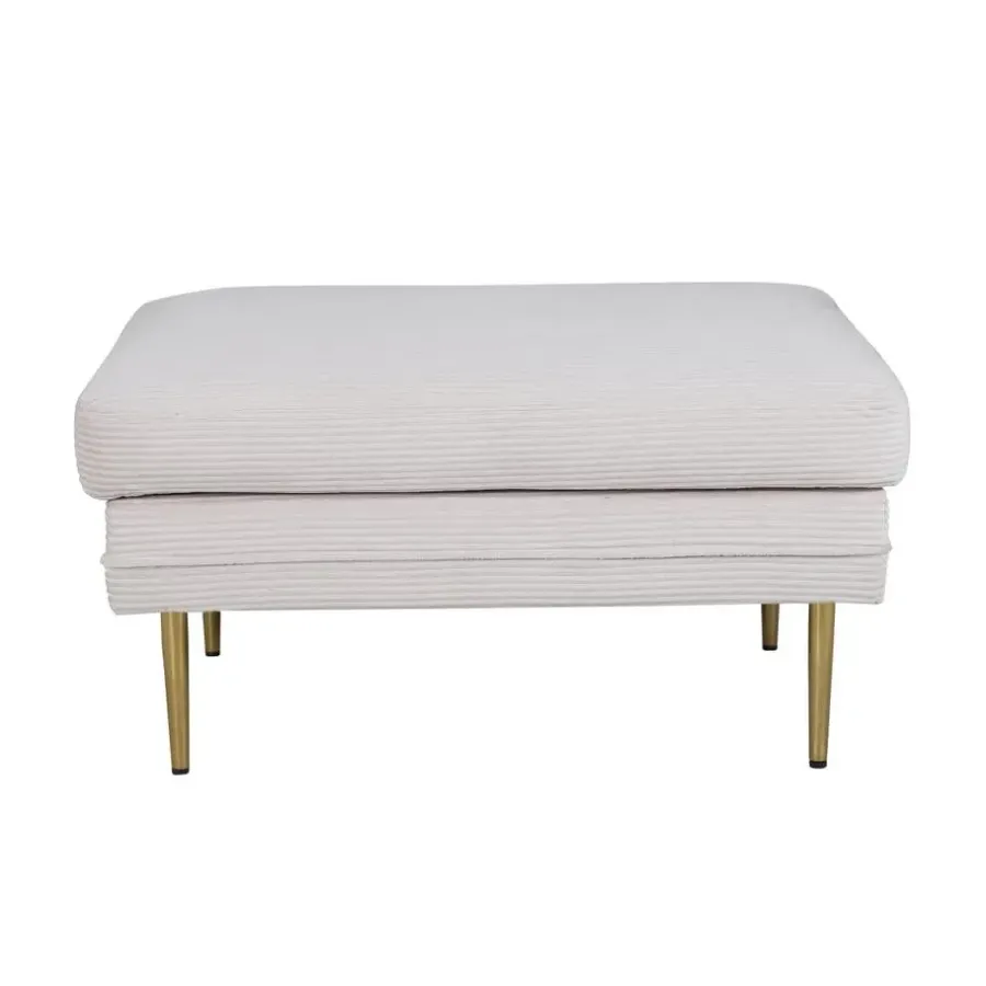 Hockers En Voetenbanken-Svea - Tess hocker - rib - beige