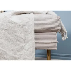 Hockers En Voetenbanken-Svea - Tess hocker - rib - beige