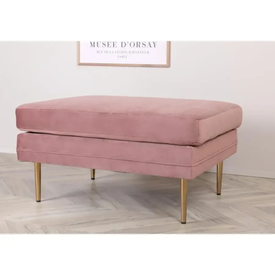 Hockers En Voetenbanken-Svea - Tess hocker - velvet - roze