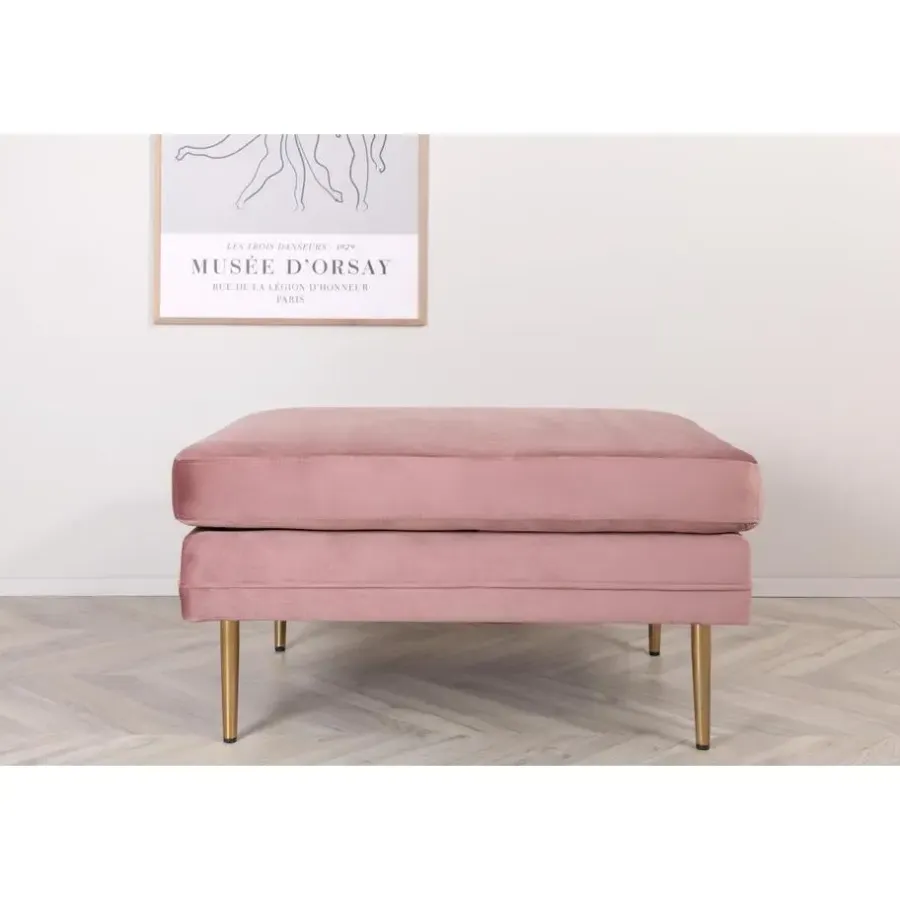 Hockers En Voetenbanken-Svea - Tess hocker - velvet - roze
