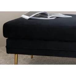 Svea - Tess hocker - velvet - zwart
