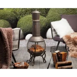 Tuinhaarden En Terrasverwarmers-Beliani TACORA - Vuurkorf - Messing - Staal