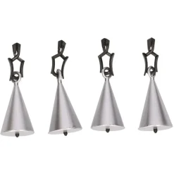 Merkloos Tafelkleedgewichtjes kegels - 4x - zilver - 7 cm - Tuin