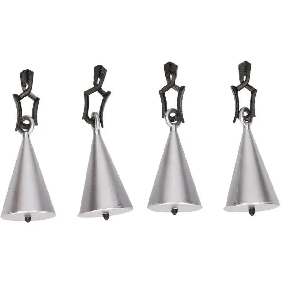 Merkloos Tafelkleedgewichtjes kegels - 4x - zilver - 7 cm - Tuin