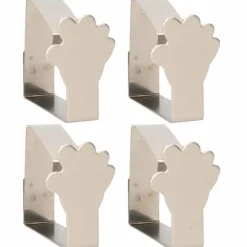 Merkloos Tafelkleedklemmen - 4x stuks - zilverkleurig - handjes - 5 cm