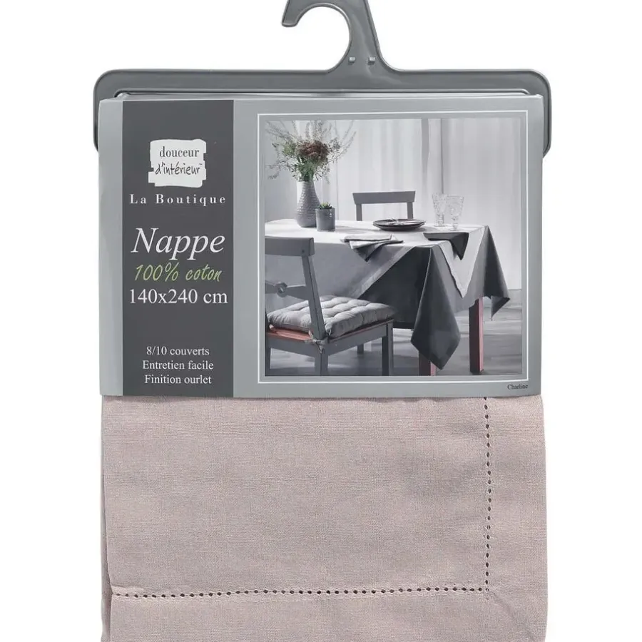 Wicotex Tafelkleed/tafellaken - taupe - 140 x 240 cm - katoen stof