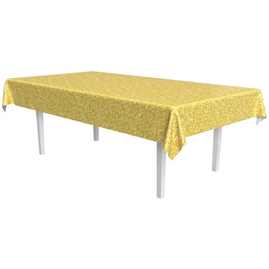 Tafelkleden-Merkloos Tafellaken/tafelkleed goud - met bedrukte pailletten - 137 x 274 cm