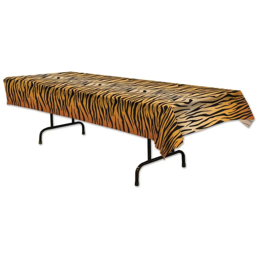 Tafelkleden-Merkloos Tafellaken/tafelkleed tijger print - 137 x 274 cm - Jungle thema
