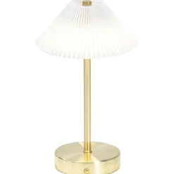 Tafellampen-Leen Bakker Tafellamp Delia goudkleur USB LED - 27x16x16 cm