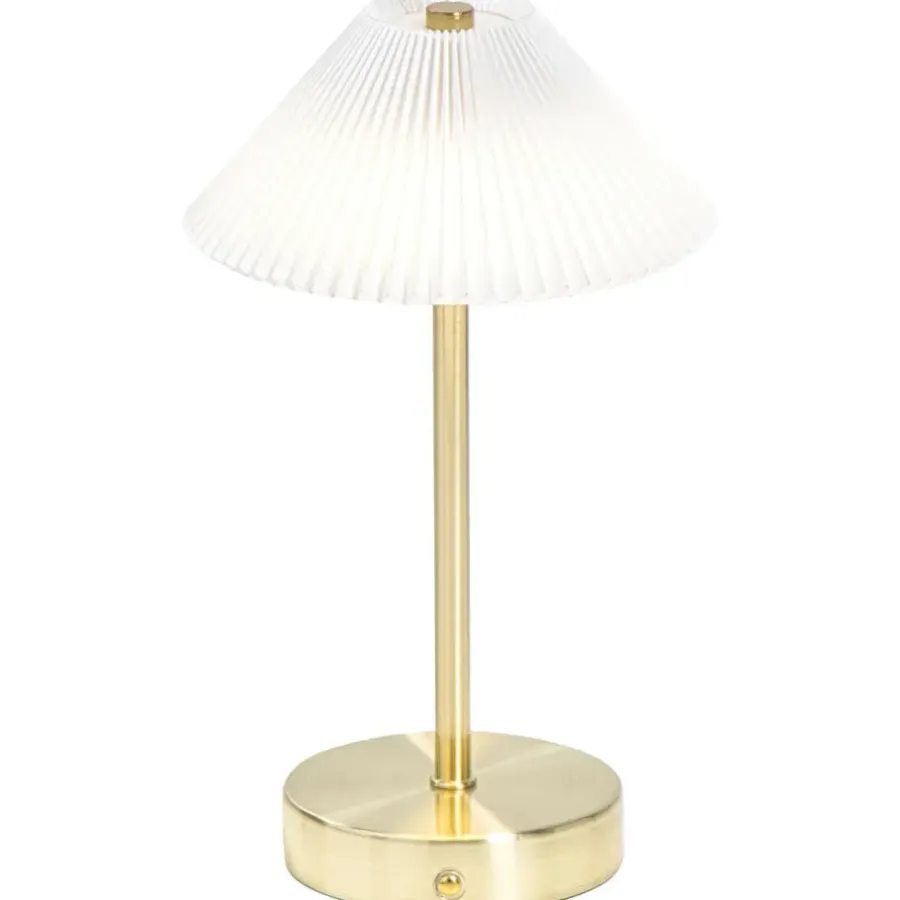 Tafellampen-Leen Bakker Tafellamp Delia goudkleur USB LED - 27x16x16 cm