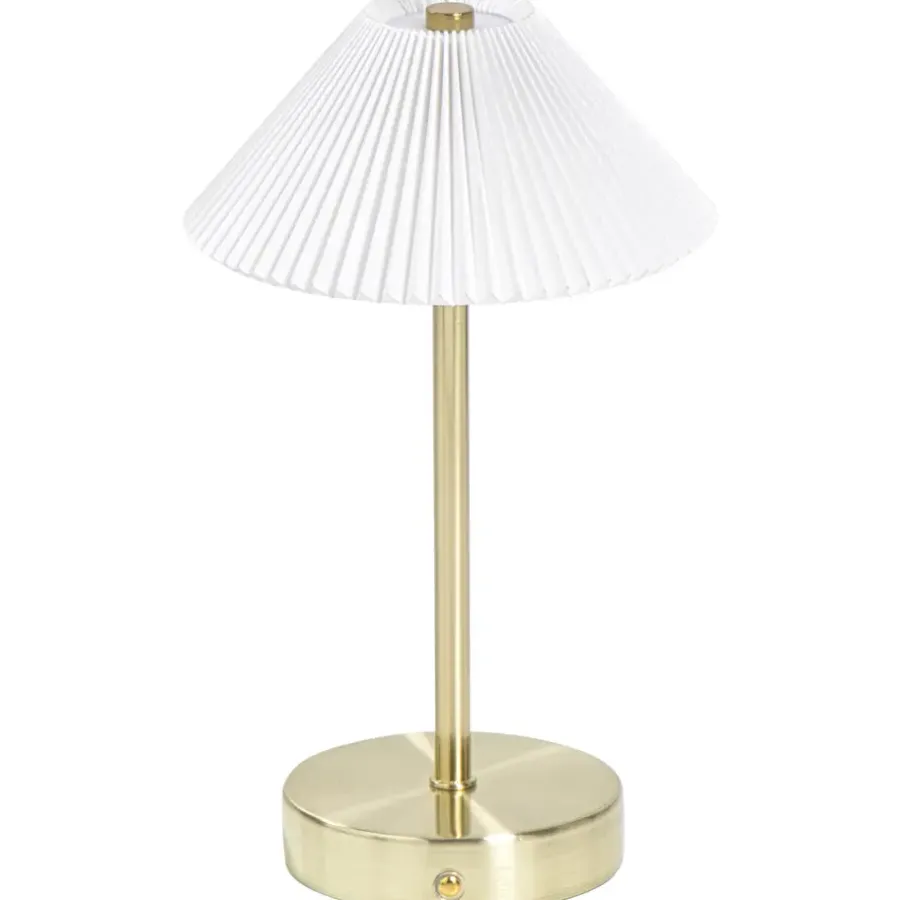 Tafellampen-Leen Bakker Tafellamp Delia goudkleur USB LED - 27x16x16 cm