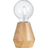 Leen Bakker Tafellamp Dwayne LED - naturel - Ø10x12 cm