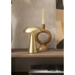 Tafellampen-Leen Bakker Tafellamp Eljereau - goud - Ø14 x 20,5 cm