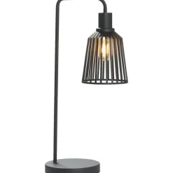 Leen Bakker Tafellamp Fynn zwart metaal E27 58x23x18 cm