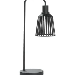 Leen Bakker Tafellamp Fynn zwart metaal E27 58x23x18 cm