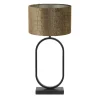 Tafellampen-Light & Living Tafellamp Jamiri/Praya - Zwart/Bruin - Ø30x67cm