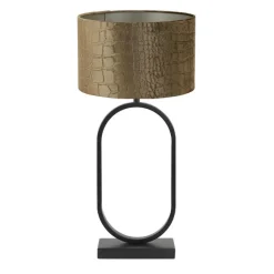 Tafellampen-Light & Living Tafellamp Jamiri/Praya - Zwart/Bruin - Ø30x67cm