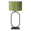 Tafellampen-Light & Living Tafellamp Jamiri/Velours - Zwart/Olijfgroen - Ø30x67cm